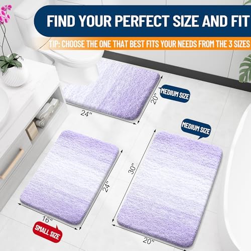 OLANLY Bathroom Runner Rug 40x24, Extra Soft Absorbent Microfiber Bath Rugs
