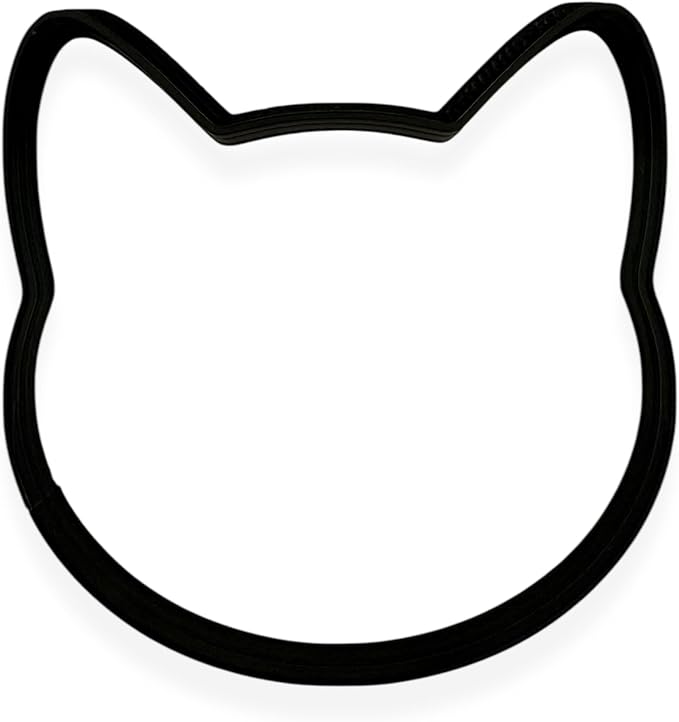 Cat Head Cookie Cutter with Easy to Push Design (4 inch)
