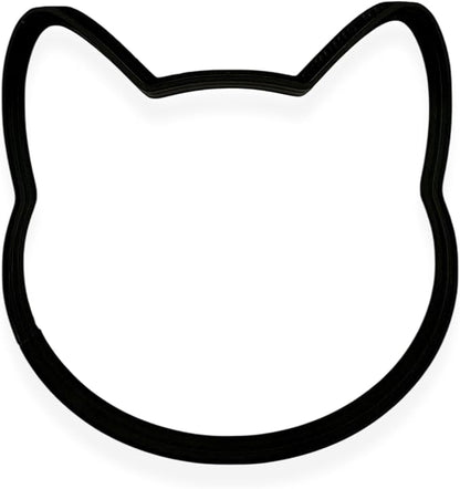 Cat Head Cookie Cutter with Easy to Push Design (4 inch)
