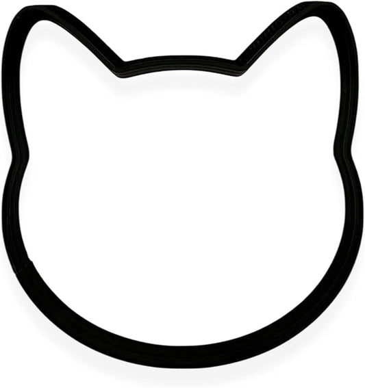 Cat Head Cookie Cutter with Easy to Push Design (4 inch)