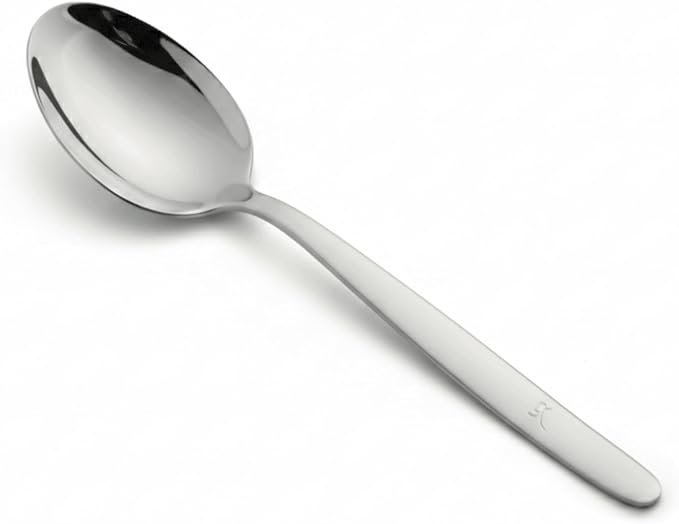 8 Inch Kunz Small Sauce Spoon Regular | 18/10 Stainless Steel Solid Chef Spoon for Plating, Drizzling & Serving, Dishwasher Safe
