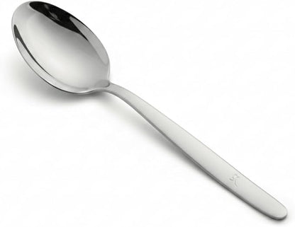 8 Inch Kunz Small Sauce Spoon Regular | 18/10 Stainless Steel Solid Chef Spoon for Plating, Drizzling & Serving, Dishwasher Safe