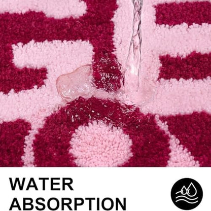 Hot Girl Shower Pink Bath Mat, Cute Tufted Bathroom Rug 30''x20''