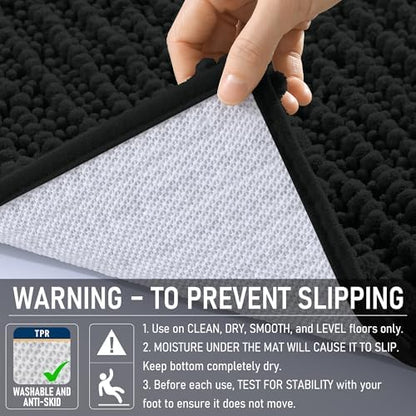 OLANLY Bathroom Runner Rugs 70x24, Thick Soft Absorbent Chenille Bath Rugs