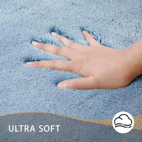 MINIDEAR Bathroom Rugs 36x24 Light Blue - Thick Memory Foam Bath Mat, Ultra Soft & Plush Non-Slip, Quick Dry, Absorbent Washable Floor Microfiber Mat for, Home Decor Accessories