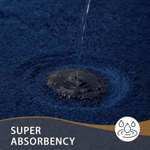 MINIDEAR Bathroom Rugs 32x20 Navy Blue - Thick Memory Foam Bath Mat, Ultra Soft & Plush Fluffy, Non-Slip, Quick Dry, Absorbent Washable Floor Microfiber Mat for, Tub, Home Decor Accessories