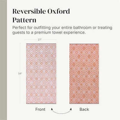 Modern Threads 6 Piece Bath Towel Set – Bathroom Set with 2 Bath Towels, 2 Hand Towels, and 2 Wash Cloths – 100% Cotton, Super Absorbent & Extra Soft – Reversible Classic Diamond (Rust Orange)