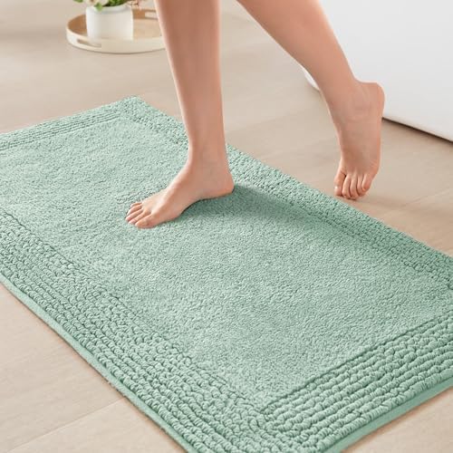 Madison Park Splendor Reversible 100% Cotton Bath Rug, 24 x 36, Green