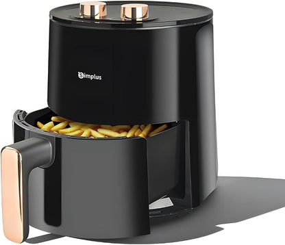 SIMPLUS 4.5QT Air Fryer, 1300W Adjustable Temperature Airfryer Oven, 6 Preset Cooking Options, 392°F Rapid Air Crisp Technology, Quick & Easy Meals in Minutes, Nonstick & Easy-Clean Basket, Black