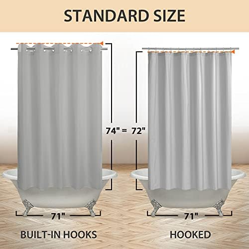 River Dream No Hook Hotel Cloth Shower Curtain Grey, Standard Size