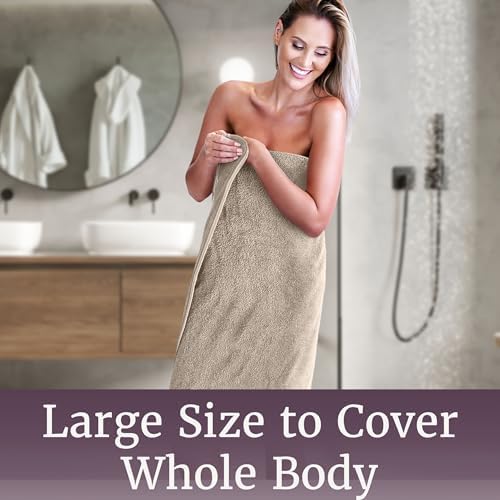 Lavish Home Bathroom Towels Set, Bathroom Essentials, Taupe, Set of 8