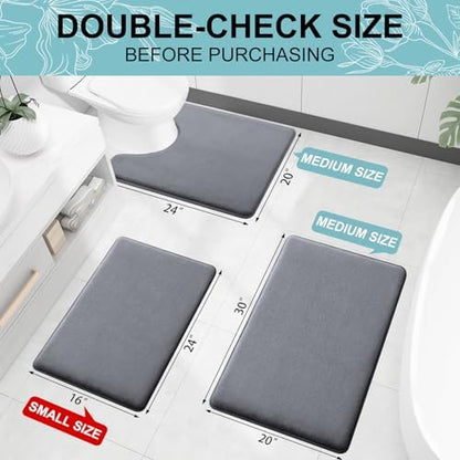 Smiry Memory Foam Bath Mat 47x17, Extra Soft and Absorbent Bathroom Rugs