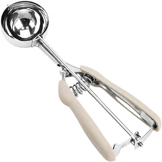 Cookie Scoop, 18/8 Stainless Steel Cookie Scooper, Cookie Scoops for Baking, 3Tbsp/45ml/1.5oz Cookie Dough Scoop, Ice Cream Scooper with Trigger Release (#20 White)
