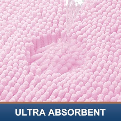 Smiry Bathroom Rugs 59X35, Luxury Chenille Extra Soft Absorbent Bath Mat