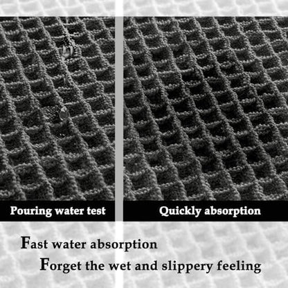 ZALL Dark Grey Waffle Bath Mat,Super Absorbent Non Slip Bathroom Rug, Gray 17x24inch, Machine Washable Ultra Soft Floor Mats