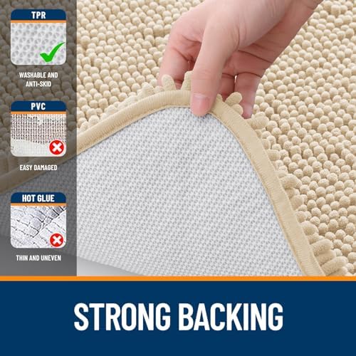 OLANLY Small Bathroom Rugs 30x18, Extra Soft Absorbent Chenille Bath Rugs