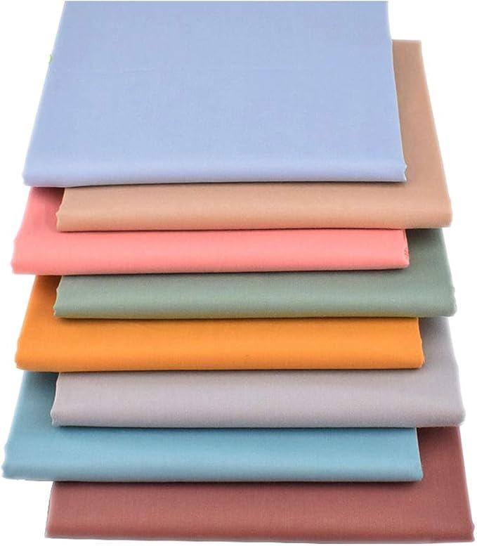 Fabric, 8 pcs/lot Fat Quarter Fabric Bundles Top Cotton 19.69"x19.69" (50 x 50cm) Quilting Cotton Craft, Pre-Cut Squares Sheets for Patchwork Sewing Quilting Crafting, Bright Solid Color.