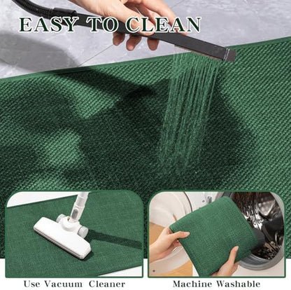 chakme Bathroom Rugs Mat 47x17, Ultra Thin Non Slip Bath Mats Runner Quick Dry Absorbent Bath Mat for Bathroom Floor, (Green, 47"x17")