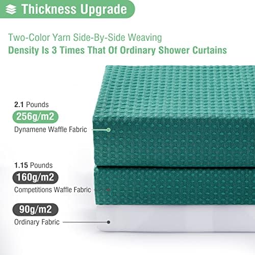 Dynamene Extra Long Waffle Shower Curtain 256GSM Fabric 72x84 Seaweed Green