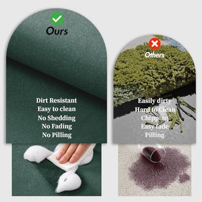 RUERYA Bath Mat (15.7x23.6), Bathroom Non Slip Absorbent Quick Dry Rubber Backed, Dark Green