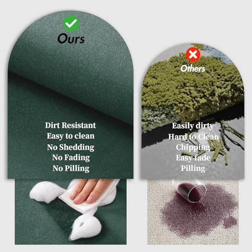 Bathroom Rugs and Mats Set 2 Piece Diatomaceous Earth Bath Mat,Dark Green