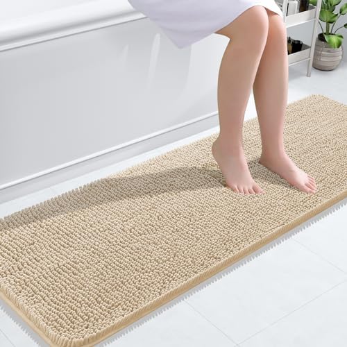 OLANLY Bathroom Runner Rugs 59x20, Extra Soft Absorbent Chenille Bath Rugs
