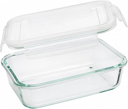 otis classic Glass Food Storage Containers With Locking Lids - Meal Prep Containers - Lunch Bento Boxes - 1 Compartment - 4pk-28oz Box Set - Transparent Lids - BPA Free and Dishwasher Safe
