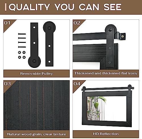 COGOOD Farmhouse Bathroom Mirrors for Over Sink - 30 x 41 Black