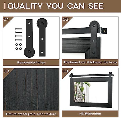 COGOOD Farmhouse Bathroom Mirrors for Over Sink - 30 x 41 Black