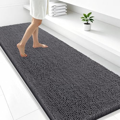 Smiry Bathroom Rugs 59X24, Luxury Chenille Extra Soft Absorbent Bath Mat