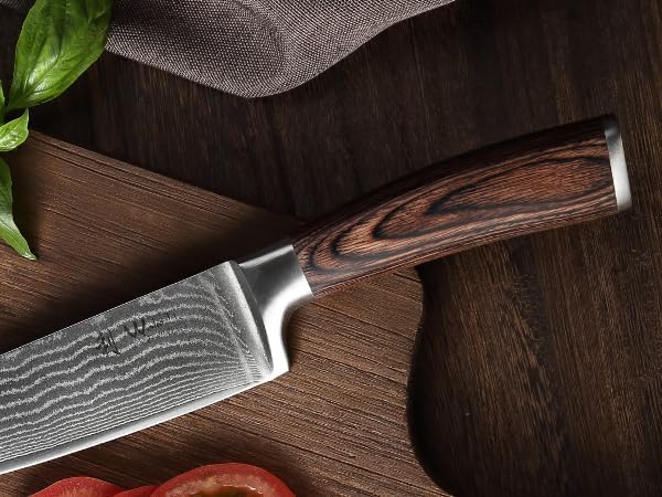 Wakoli EDIB 4-Piece Damascus Knife Set – Professional Kitchen Knife Set, 67-Layer Genuine Damascus Steel, High Carbon Stainless Steel Core (VG10), Ergonomic Pakkawood Handles, In Elegant Gift Box