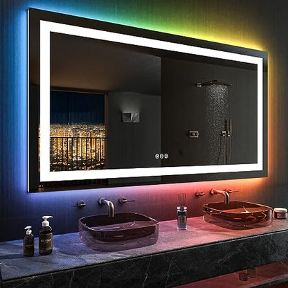 LOAAO 60"X36" RGB LED Bathroom Mirror with Lights, UL Listed