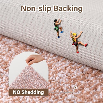 48x24 Long Bathroom Rugs Non Slip Washable, Soft Absorbent Bath Mat Pink