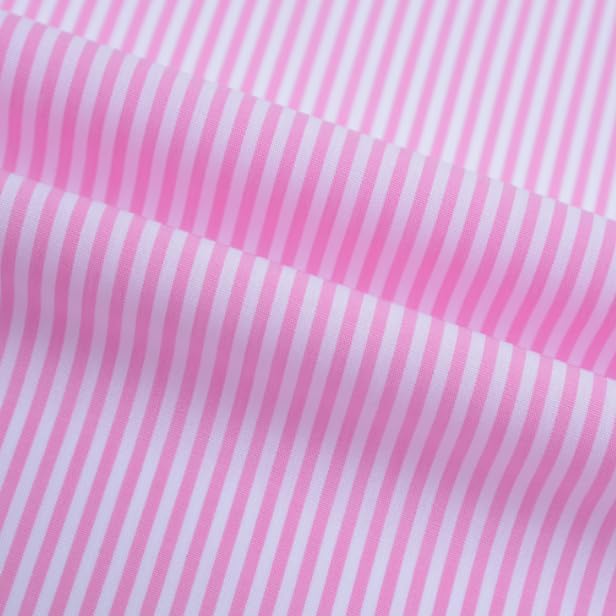 Light Weight Natural Cotton Fabric by the Yard DIY Making Supplies Quilting Patchwork Fabric Fat Quarter Bundles DIY for Quilting Cotton Patchwork Cushions (Pink Stripes, 1 Yard)