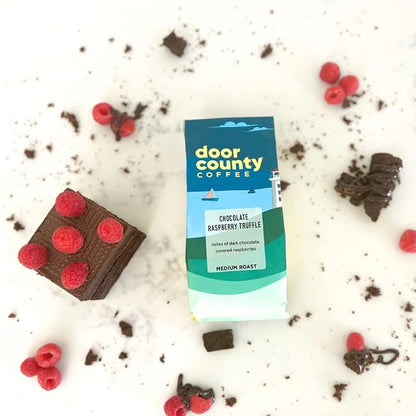Door County Coffee Chocolate Raspberry Truffle Medium Roast Ground Coffee - 10oz Bag - 100% Specialty Arabica