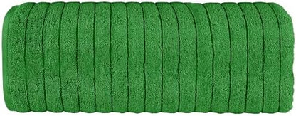 Elegant Comfort 100% Turkish Cotton Corduroy Ribbed Luxury Jumbo Bath Towel Ultra Soft - 35 x 70 Inch - Luxury Spa Premium Hotel Quality Highly Absorbent and Quick Dry Large Bath Towel, Emerald Green