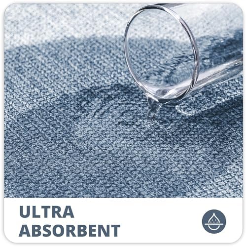 Bosap Bath Mat,Ultra Thin Bathroom Runner Rugs,Large Bath Mats for Bathroom,Quick Dry,Non-Slip,Machine Washable,Low Pile,Bath Rug,Shower Outside,Sink,Home Decor Accessories.Blue,2'x5'（24x60inch）