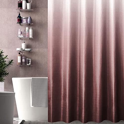 Gibelle Burgundy Ombre Fabric Shower Curtain for Bath Decor, 72 x 72