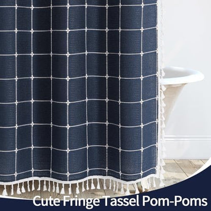Gibelle Long Boho Farmhouse Shower Curtain for Bathroom 72x78
