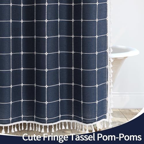 Gibelle Extra Long Boho Farmhouse Shower Curtain for Bathroom 72x84