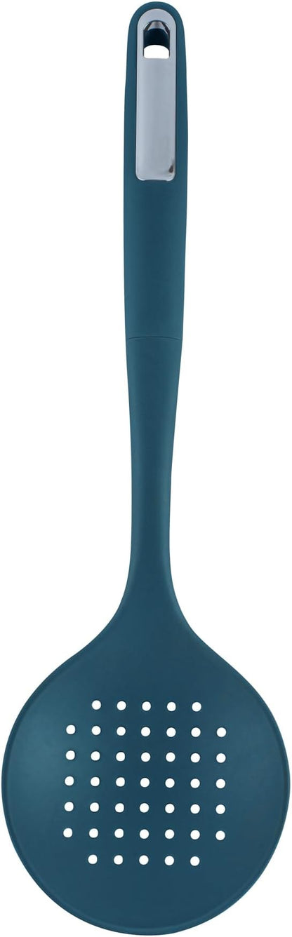 Restaurantware Silicone Utensil Set Pack of 1 Non-Slip Handle 6-Piece Kitchen Tool Set, Heat-Resistant Dishwasher-Friendly Cooking Accessories, Durable Teal Cooking Utensils