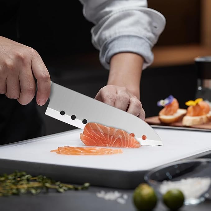 Chef Knife,8.5" Professional Kitchen Knife for Cooking,Made of Stainless Steel,Ultra Sharp for Cutting food,with Ergonomic Handle,for Home & Restaurant Black