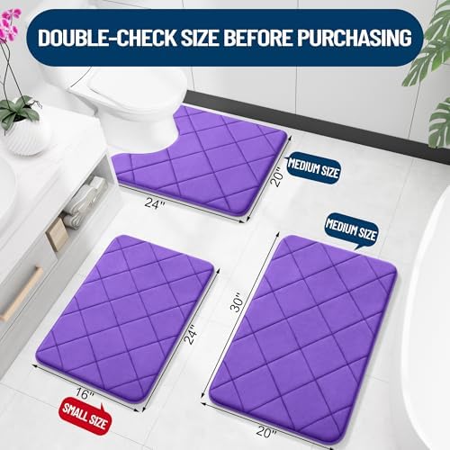 OLANLY Memory Foam Bath Mat 44x24, Ultra Soft and Absorbent Bathroom Rugs