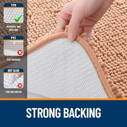 OLANLY Bathroom Runner Rugs 59x24, Extra Soft Absorbent Chenille Bath Rugs
