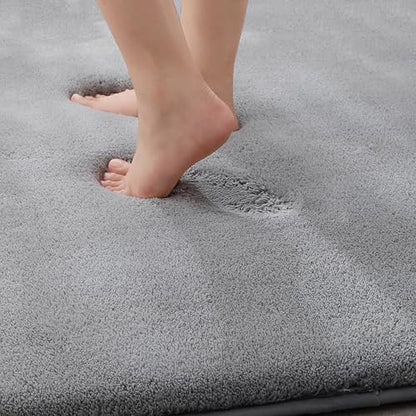 MINIDEAR Bathroom Rugs 44x24 Dark Gray - Thick Memory Foam Bath Mat, Ultra Soft & Plush Fluffy, Non-Slip, Quick Dry, Absorbent Washable Floor Microfiber Mat for Tub, Home Decor Accessories