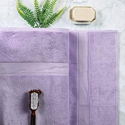 SUPERIOR Egyptian Cotton Pile Heavyweight Bath Sheet, 2 Piece Set, Purple