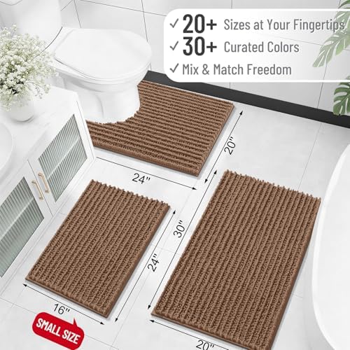 OLANLY Bathroom Rugs 36x24, Thick Soft Absorbent Chenille Bath Rugs