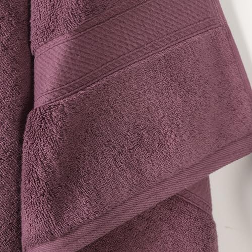 SUPERIOR Egyptian Cotton Plush & Absorbent, Bath Towel Set of 2, Plum