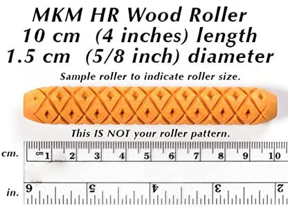 MKM Pottery Tools Wood Hand Rollers for Clay (HR-62 Herringbone)