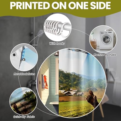 Extra Long 78 Inchs Shower Curtain Extra Tall Funny Otter XL Fun Teen Shower Curtains for Large Bathroom Decor Sets, Waterproof Cloth Fabric with Hooks, 70 x 78 Inch